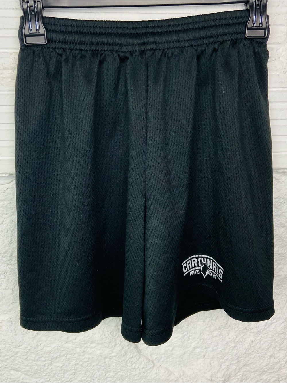 Cardinal stritch Catholic private school Cardinals phys ed black shorts S & L